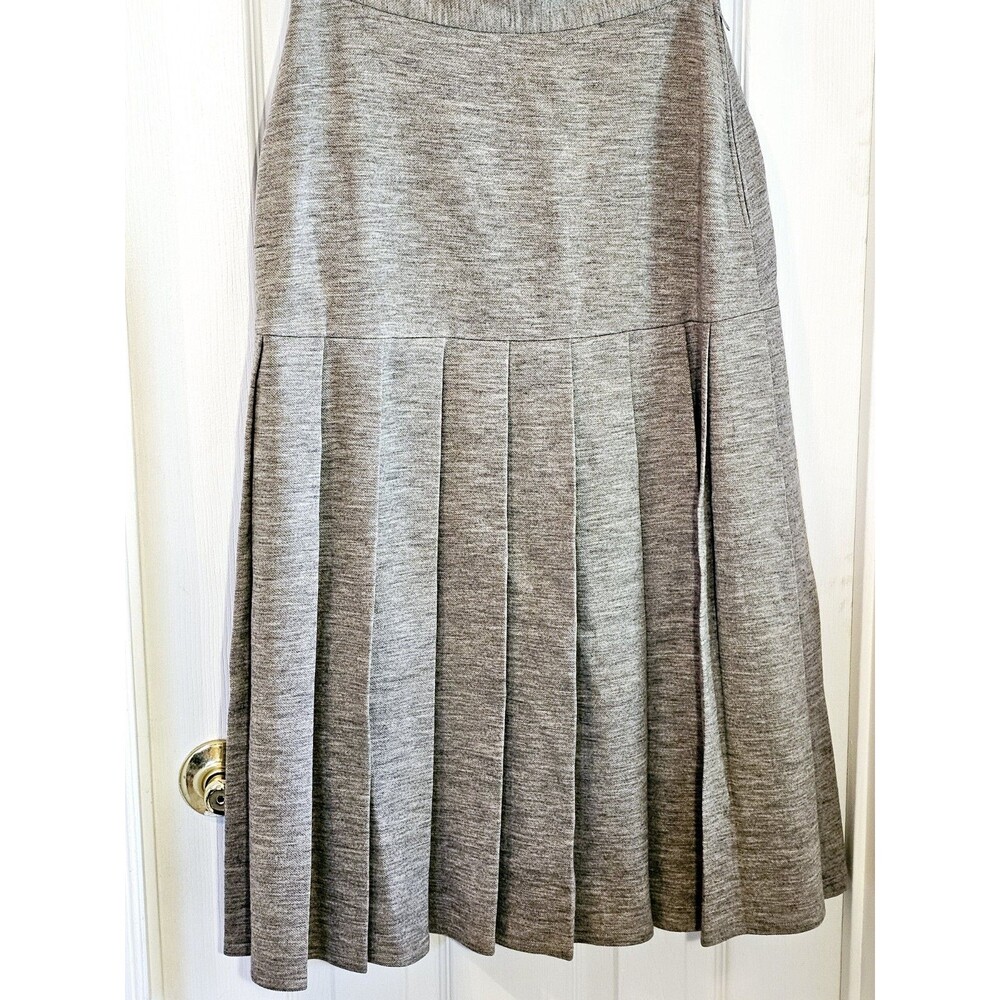 Vintage Sonia Rykiel Wool Grey Skirt Drop Waist Pleated Pockets 28" Waist France